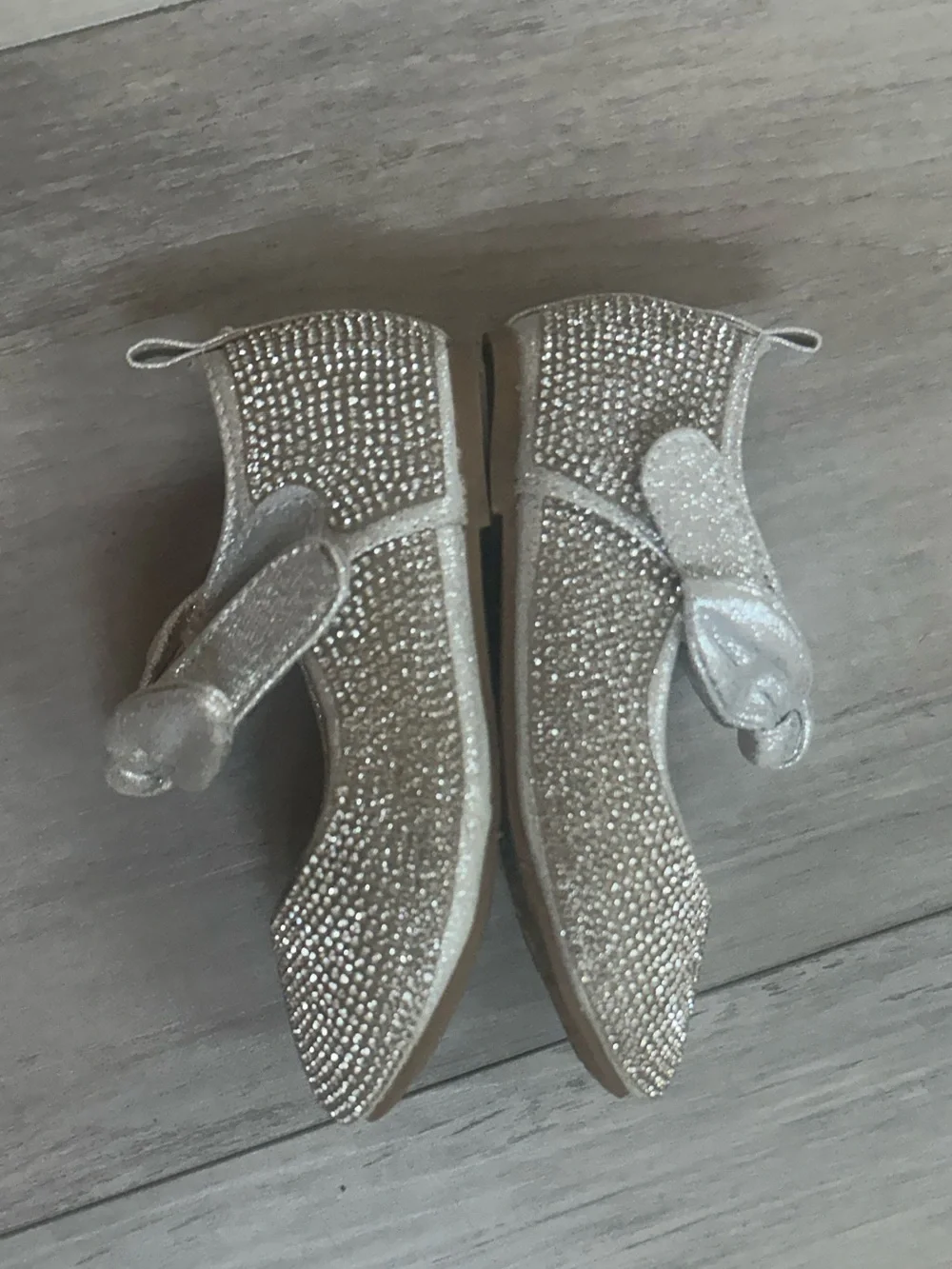 Moda Silver Sparkle Bow Mary Jane Flats for Kids